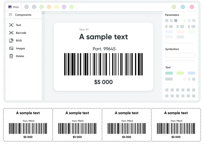 Software for printing labels on the Godex printer